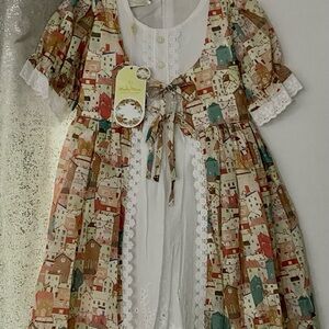 Colorful House Print Dress